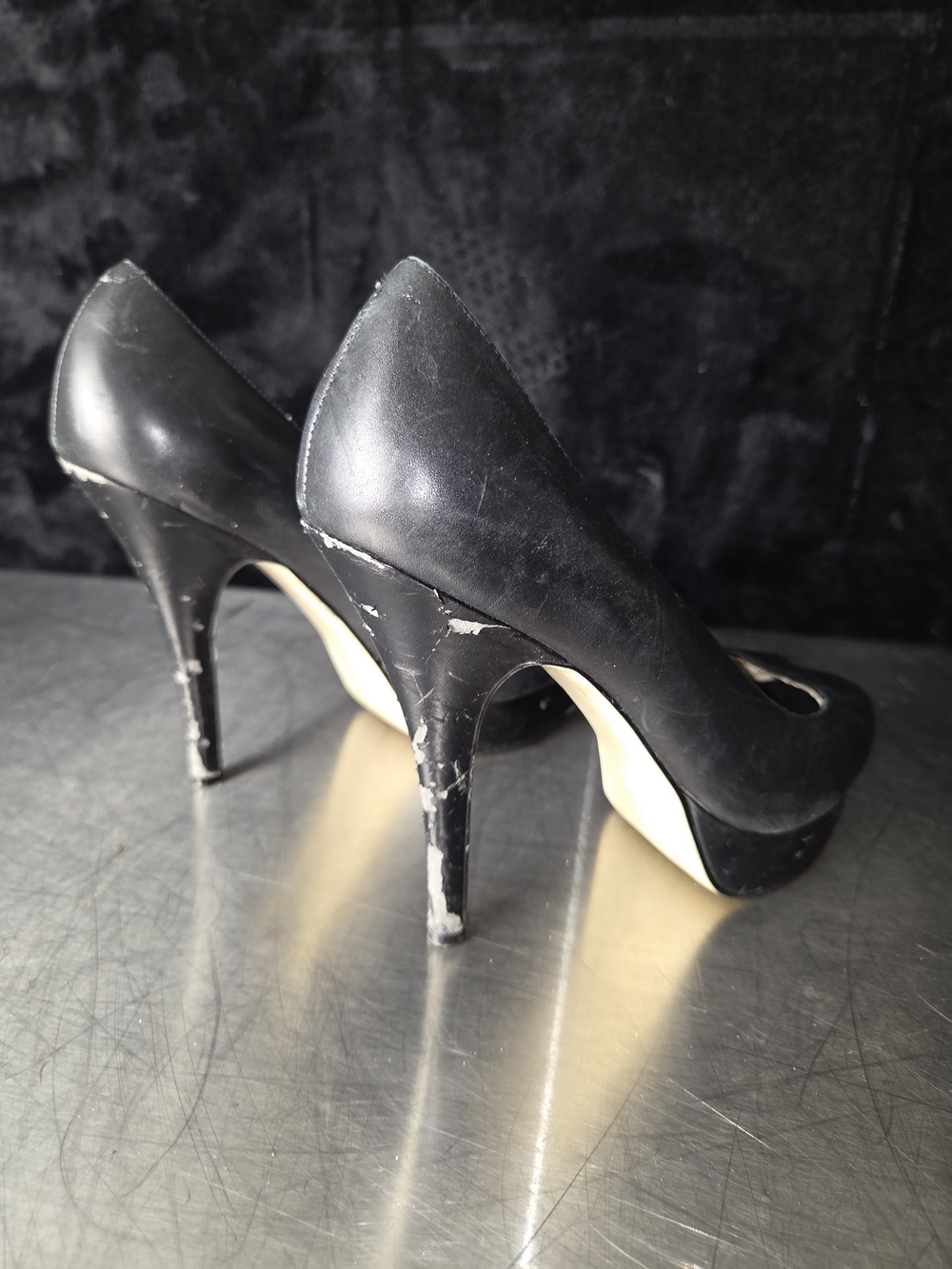 Enzo Angiolini Black Peep-Toe Pumps - Picture 4 of 6